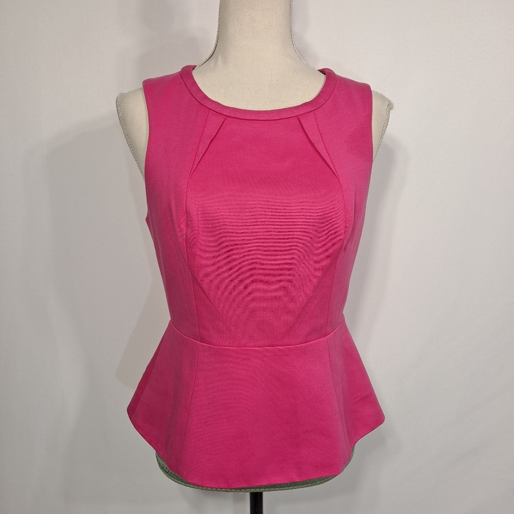 Trina Turk Pink Peplum Sleeveless Top